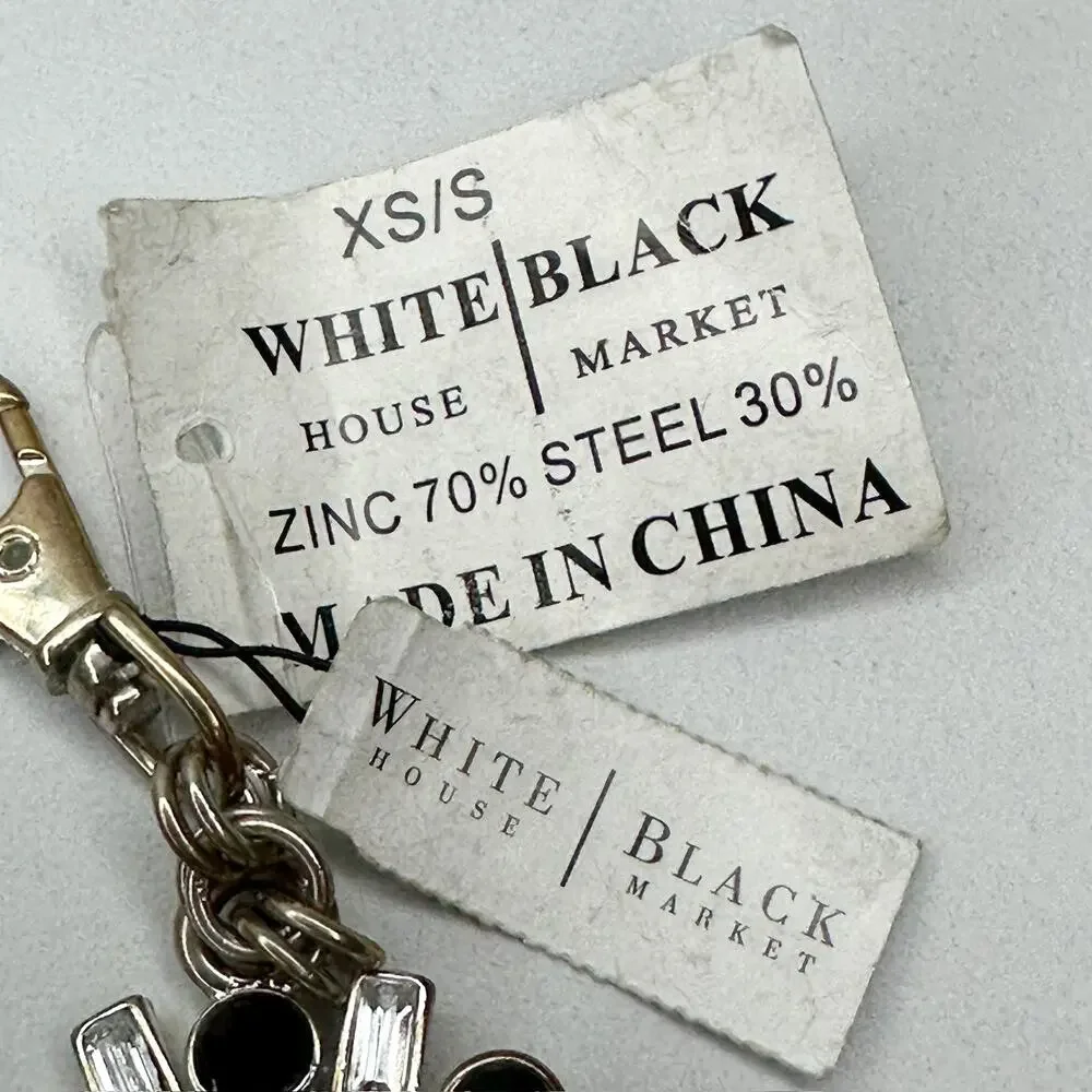 White House Black Market Rhinestone Chain Belt XS/S ✨